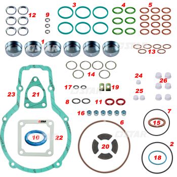 P COMPLETE GASKET KIT 6CYL/