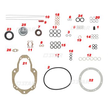 GASKET KIT SIMMS 6 CYL.