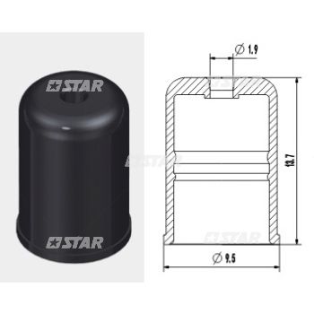 PINTLE CAP-BLACK