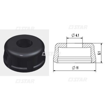 PINTLE CAP-BLACK