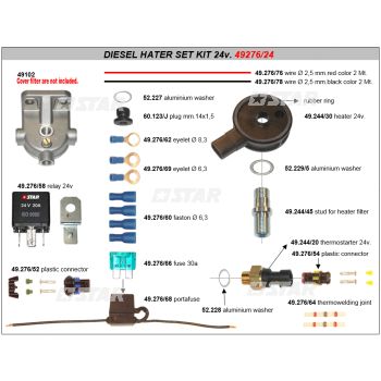 DIESEL HEATER SET KIT 24V.