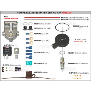 COVER AND HEATER SET-12V.