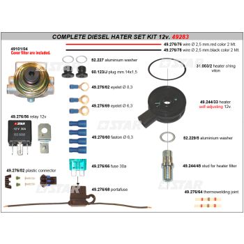 COVER AND HEATER SET-12V.