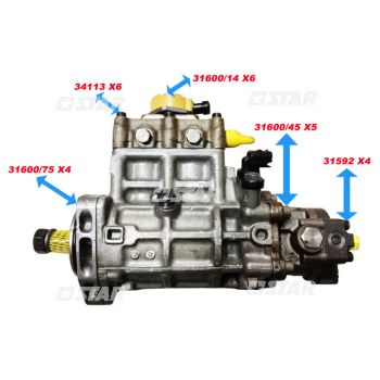 SCREW SET PUMP C/RAIL CAT